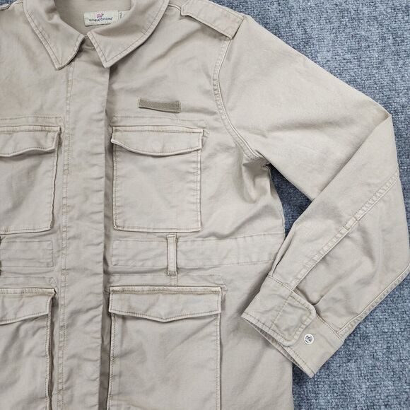 Vineyard Vines Jacket Womens XS Brown Khaki Utility Chore Casual Safari Pockets - Picture 9 of 16